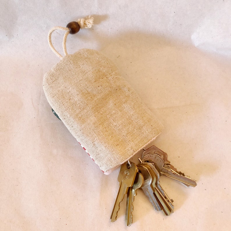 Organic Cotton Key Chain Holder Cotton Key Wrapper Cotton Etsy