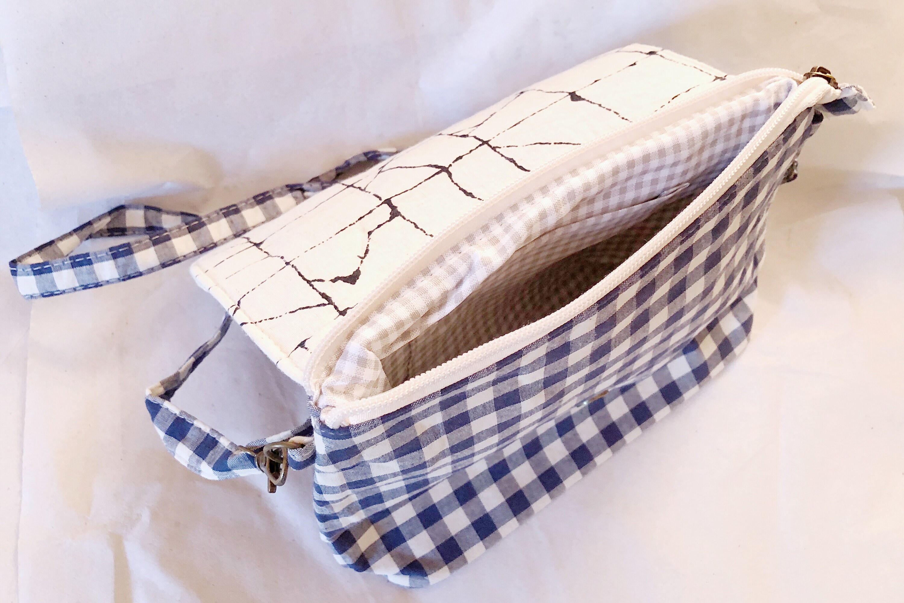 Organic Cotton Crossbody Bag Marble Crossbody Purse Plaid Stripe Eco