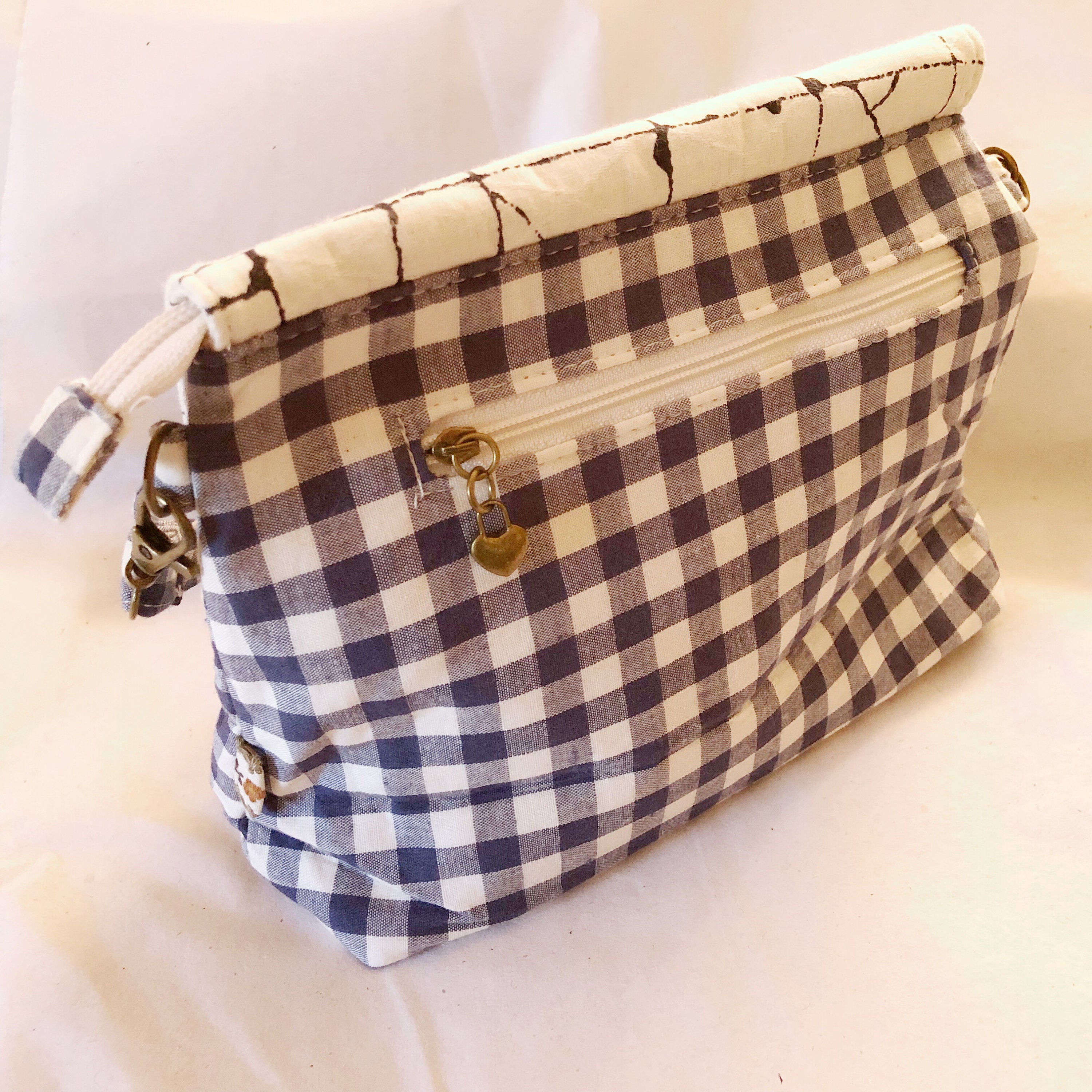 Organic Cotton Crossbody Bag Marble Crossbody Purse Plaid Stripe Eco