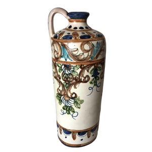 Vintage Portugal Pottery Jug Almancil Algarve Isaura Signed Pitcher 10 Inch