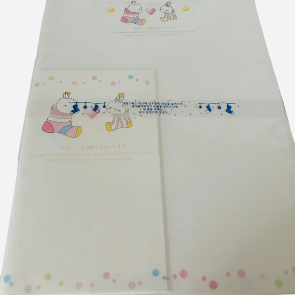 Korean Stationery Set Kawaii Stockings Party 3 Envelopes Paper NEW