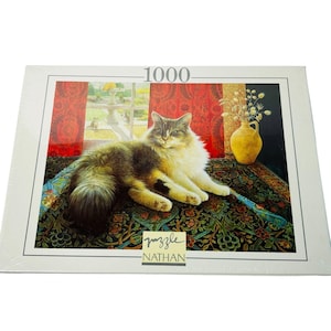 Nathan Jigsaw Puzzle The Cat And The Vase Lesley Anne Ivory 1000 Pc 1993 NEW