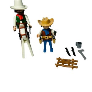 Vintage Playmobil 3304 Western Cowboys Horse Set Near Complete No Box 1991