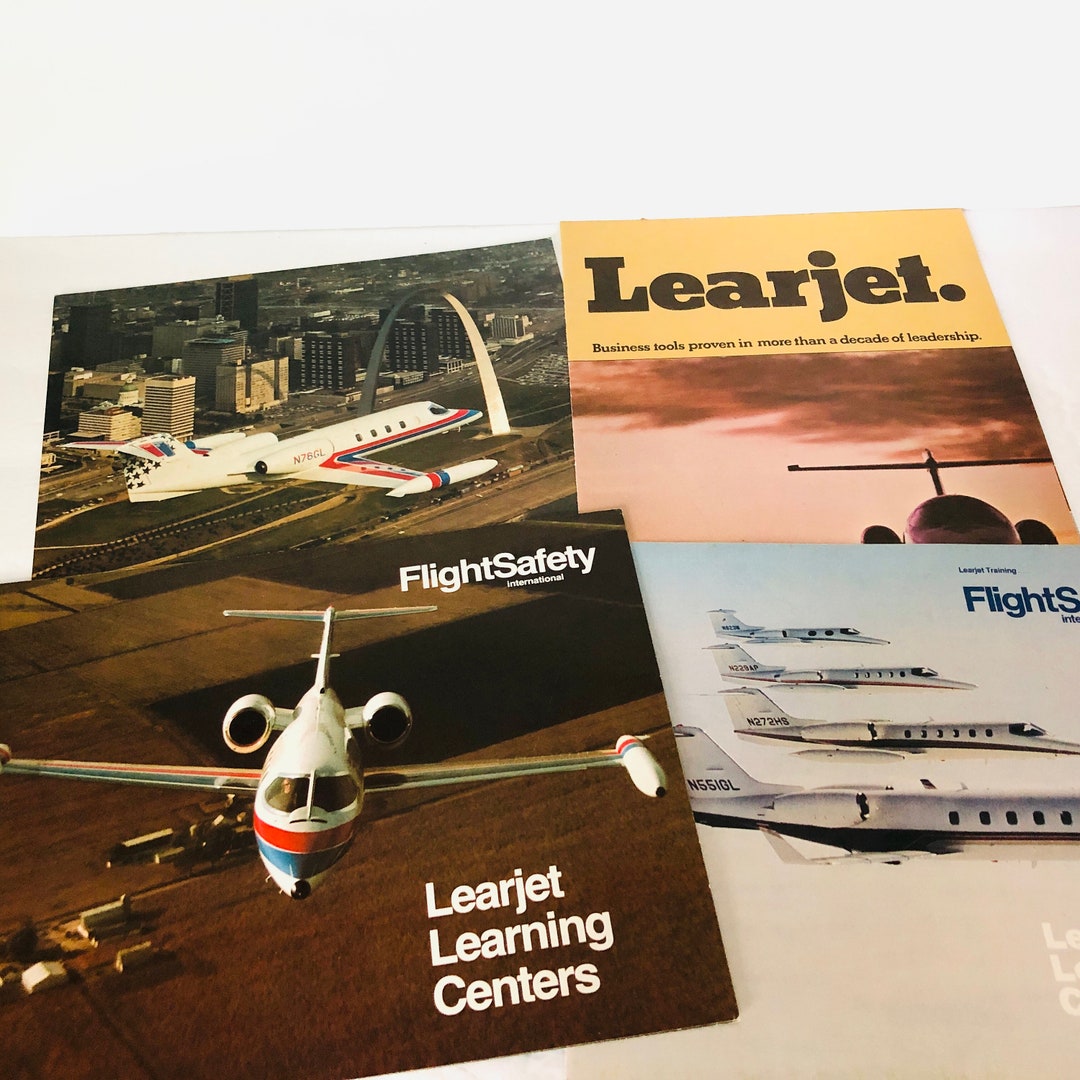 Flight Safety International Gates Learjet Vintage Ads Etsy
