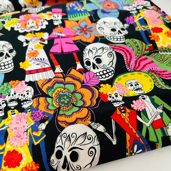 Los Novios Day Of The Dead Alexander Henry Cotton Fabric By The Yard  2007
