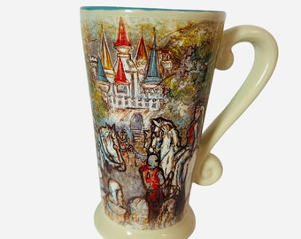 Vintage Excalibur Hotel Casino Las Vegas Large Coffee Mug Medieval Castle Knight