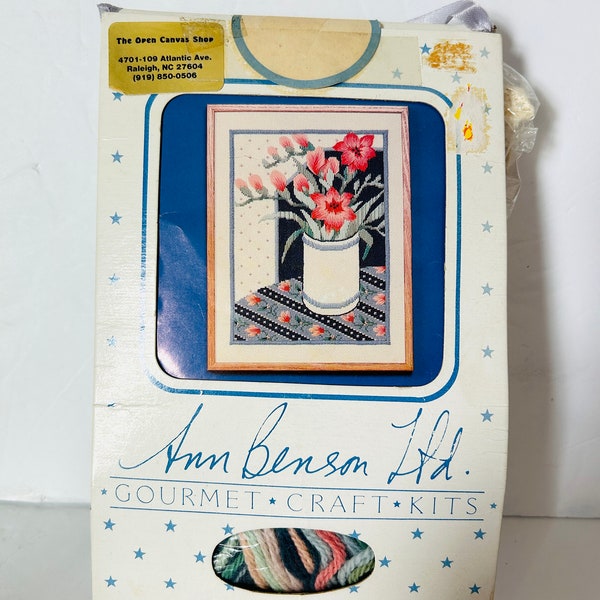 Vintage Ann Benson Floral Needlepoint Kit Flowers 1987