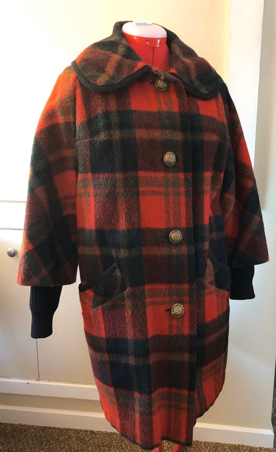 Vintage 1960s red plaid Minnesota Woolen coat, Wom