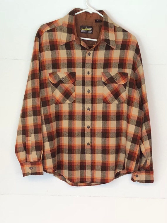Vintage men's fall  plaid shirt, Sears Sports Wear