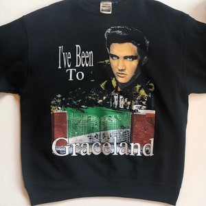 Vintage Elvis sweatshirt, Graceland Elvis Presley sweatshirt, black sweatshirt, size large