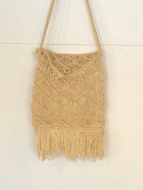 Vintage Macrame purse, shoulder bag, 1970s vintag… - image 8