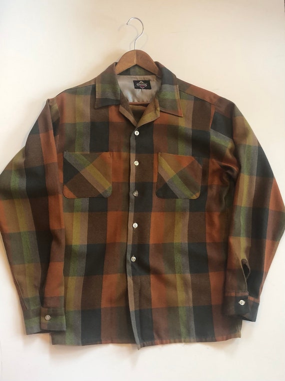 Vintage Acrylic and Wool Shirt, Plaid Shirt, Fall Colors, Grandpa Chic -  Etsy