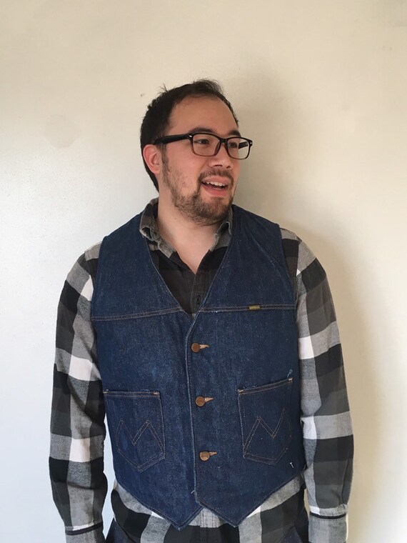 Vintage denim sherpa vest, Maverick Automaticks de