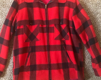 Vintage Woolrich Bomber Jacket XL 80s Wool USA Made Blue Womens