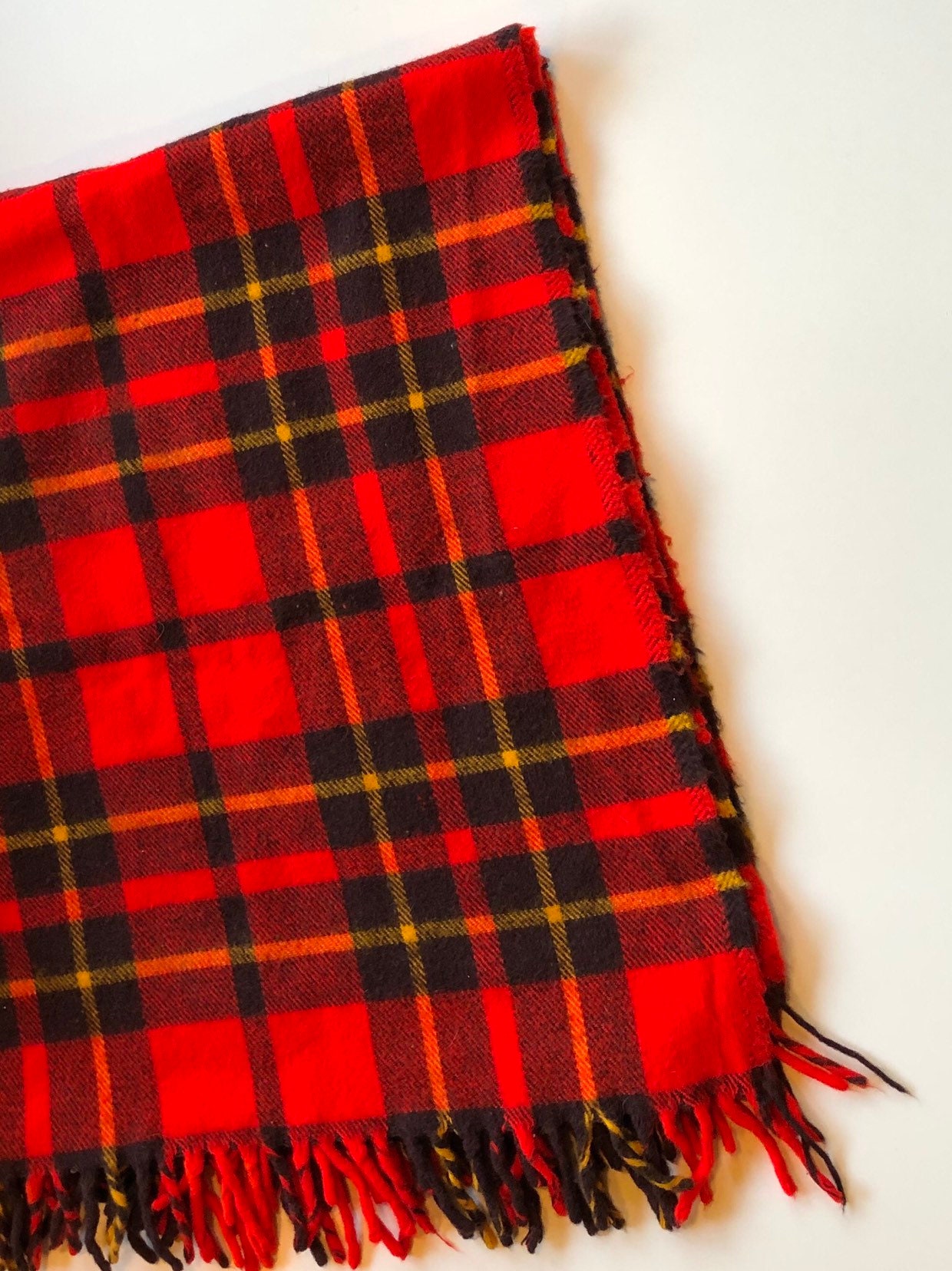 Vintage Red Tartan Plaid Throw Vintage Stadium Blanket Etsy