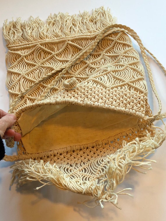 Vintage Macrame purse, shoulder bag, 1970s vintag… - image 9