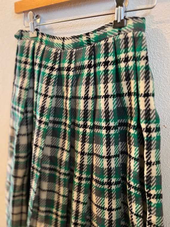 pleated plaid wool skirt, winter skirt, vintage s… - image 5