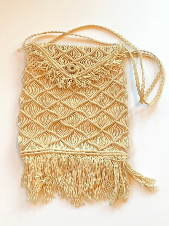 vintage macrame purse