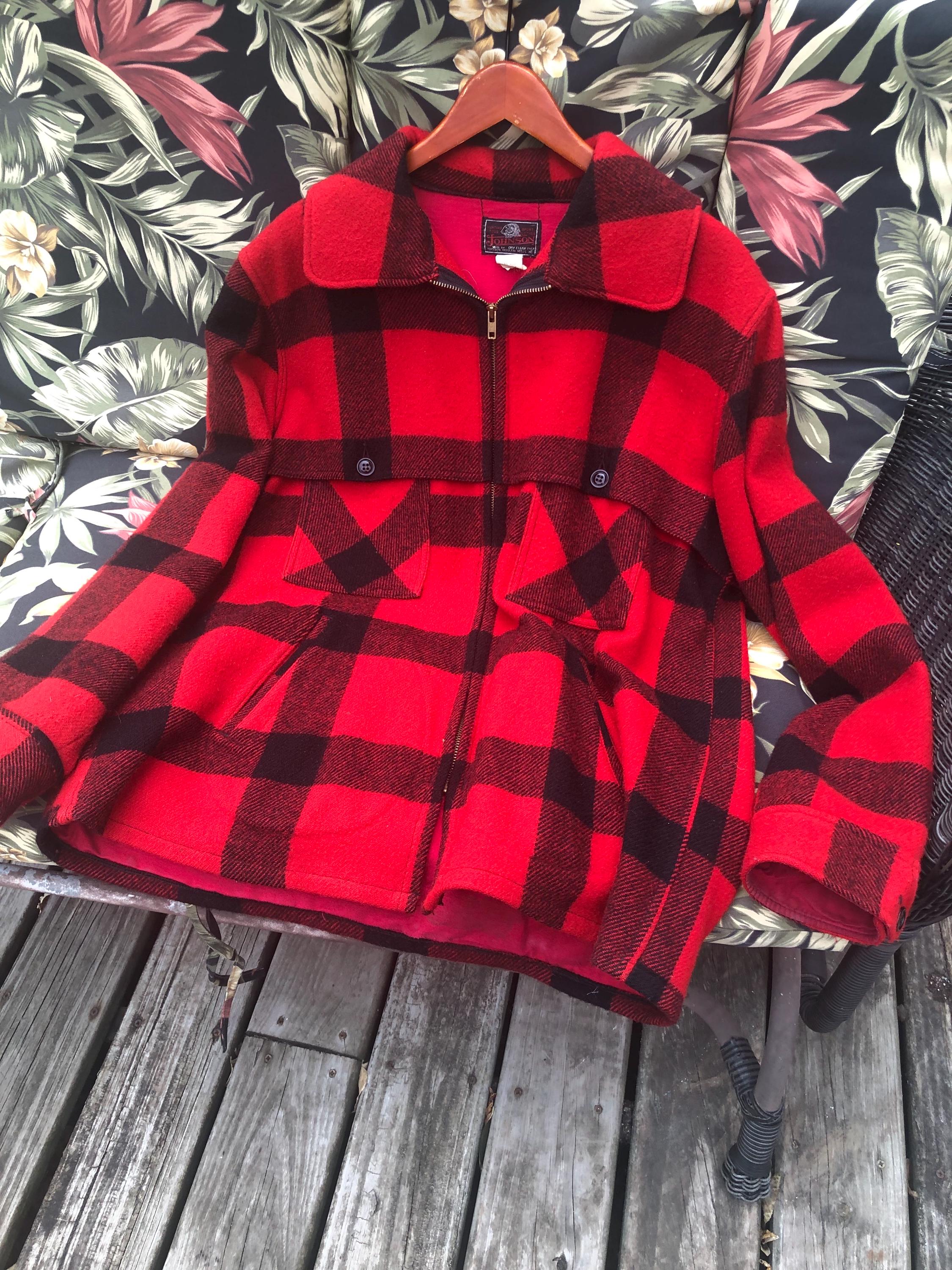 Vintage Johnson Woolen Mills Hunting Jacket, Red Plaid, Size 46 - Etsy
