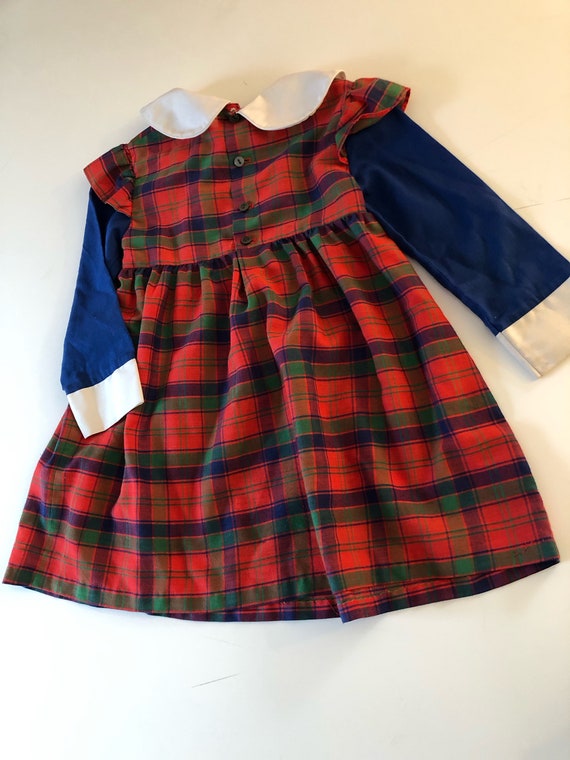 Girls plaid dress with smocking, girl’s vintage d… - image 3