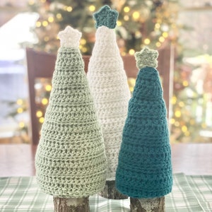 Christmas Trees with Stars Crochet Pattern / Pattern set 3 sizes / CHRISTMAS WINTER Home Decor / Holiday Gift / Winter Crochet Patterns