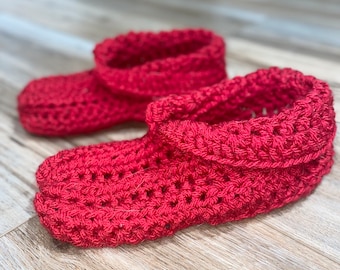 Crochet Slippers Pattern: Easy Bulky Fleece Yarn, 4 Sizes (PDF Pattern)