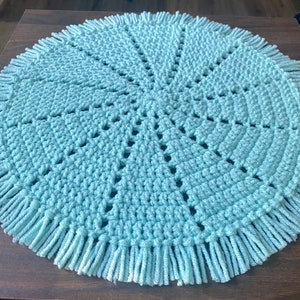 Placemat Crochet Pattern / Round Table Mat Pattern with Fringe Edge/ Boho Kitchen Doily Pattern / Easy CROCHET PATTERN / Home Decor