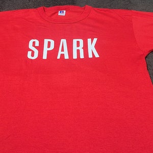 Vintage 90&#39;s Red Russell Athletic SPARK T-Shirt