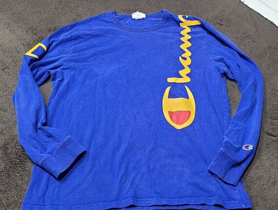 Long sleeve blue champion shirt hotsell