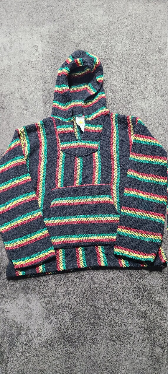 1990's Sunspecs Mexican Blanket Hoodie-Red, Green,