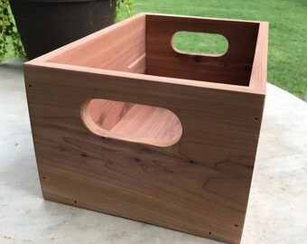 Cedar box for storing blocks, toys collectibles or as a center piece on the table.