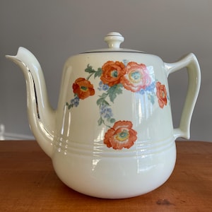 Hall&#39;s Tea Pot-Orange Poppies-1940s