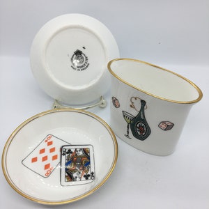 Midcentury porcelain set-Royal Worcester-playing cards theme-original box