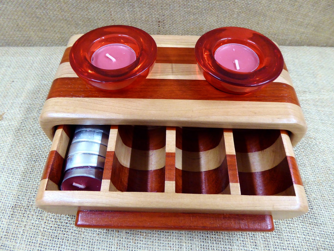 Wooden Bandsaw Candle Holder Box Etsy