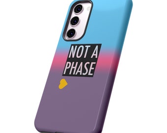 Polyamory minimalistischer „Not a Phase“ Fall | großes Flaggendesign | Robuste Poly Pride Handyhülle | iPhone, Samsung, Google Phone | LGBTQ+-Hülle