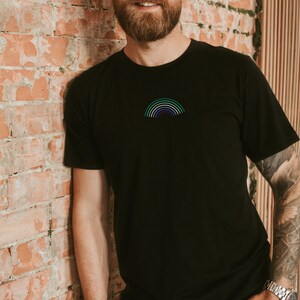 Gay Men Rainbow Pride Shirt | Subtle rainbow flag LGBTQ+ T-shirt | Pride month apparel | gay pride | abstract minimalist rainbow flag shirt