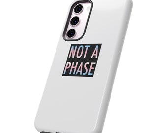 Trans minimalistic "Not a Phase" Case | square design | Tough Transgender Pride Phone Case | iPhone, Samsung, Google Phone | LGBTQ+ Case