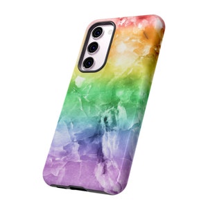 Rainbow Flag Marble Case | Tough Pride Phone Case | iPhone, Samsung, Google Phone | Marble in bi pride colours | LGBTQ+ Phone Case