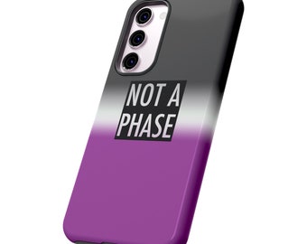 Caso minimalista asexual "Not a Phase" / diseño de bandera grande / Tough Ace Pride Phone Case / iPhone, Samsung, Google Phone / LGBTQ+ Phone Case