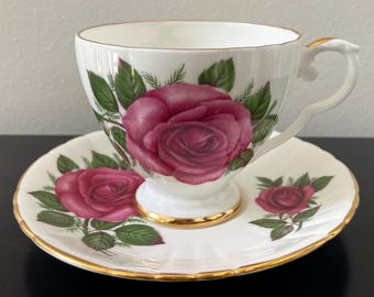 ROYAL GRAFTON Theekop en schotel | ROZE rozen l Made in England | China Beender 1950+ | Vintage