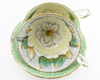 トスカーナ風ティーカップ＆ソーサー2客セット｜英国製高級ボーンチャイナ　イギリス