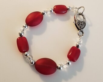 Red and silver bracelet Clearance