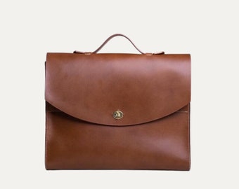 The Clark | Handcrafted Genuine Italian Brown Leather Satchel Bag