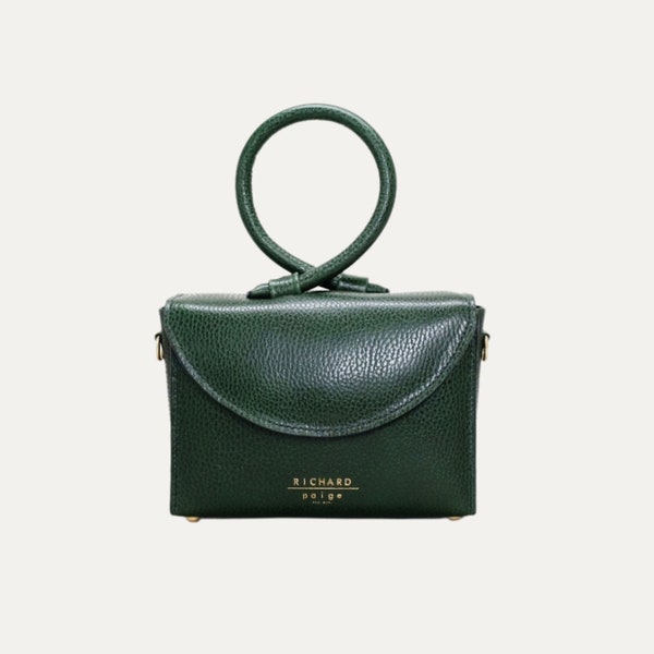 The Gemini | Loop Handle Genuine Italian Green Leather Mini Bag — Etsy Design Awards Finalist 2022