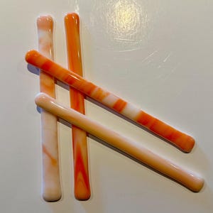 Fused Glass Swizzle Sticks: Sedona Sunset Colors, Set of 4