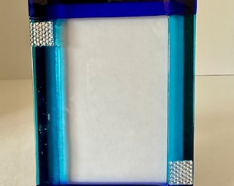 Fotolijst van gesmolten glas: dichroïsche accenten, 5 x 7 inch