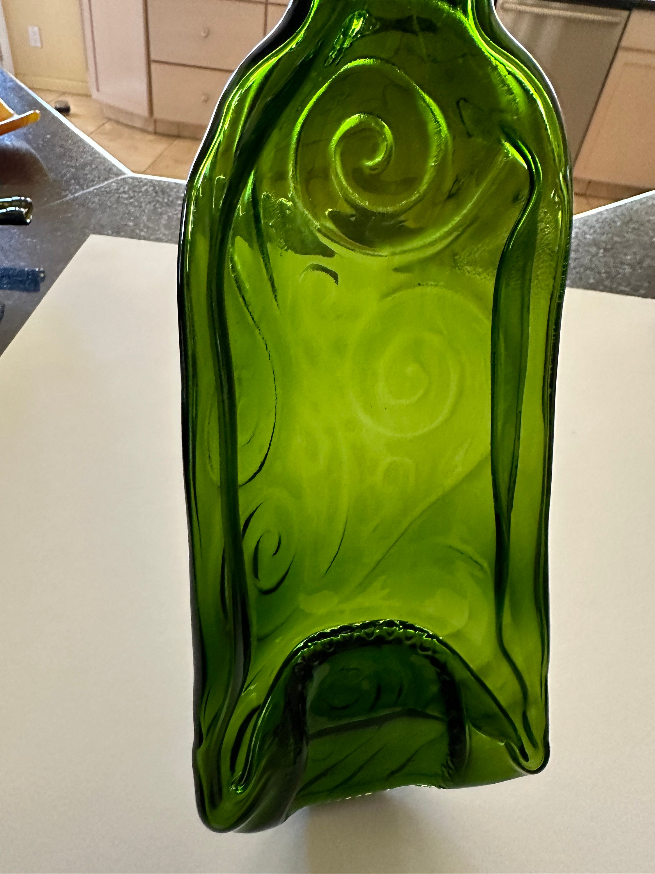 Recycled Wine Bottle - use for cracker tray, fruit tray, olive tray, spoon rest, bar area, nut tray
