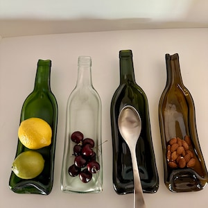 Recycled Wine Bottle - use for cracker tray, fruit tray, olive tray, spoon rest, bar area, nut tray