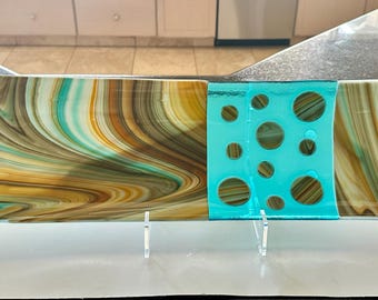 Jupiter-fat i smält glas: Gul-orange, aquablå, sydvästra färger