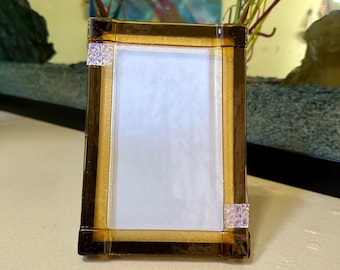 Fused Glass frames 4 X 6 inches -  blue, sea green, gray, emerald green, red, sky blue/cobalt blue combo  and purple  with dichroic accents